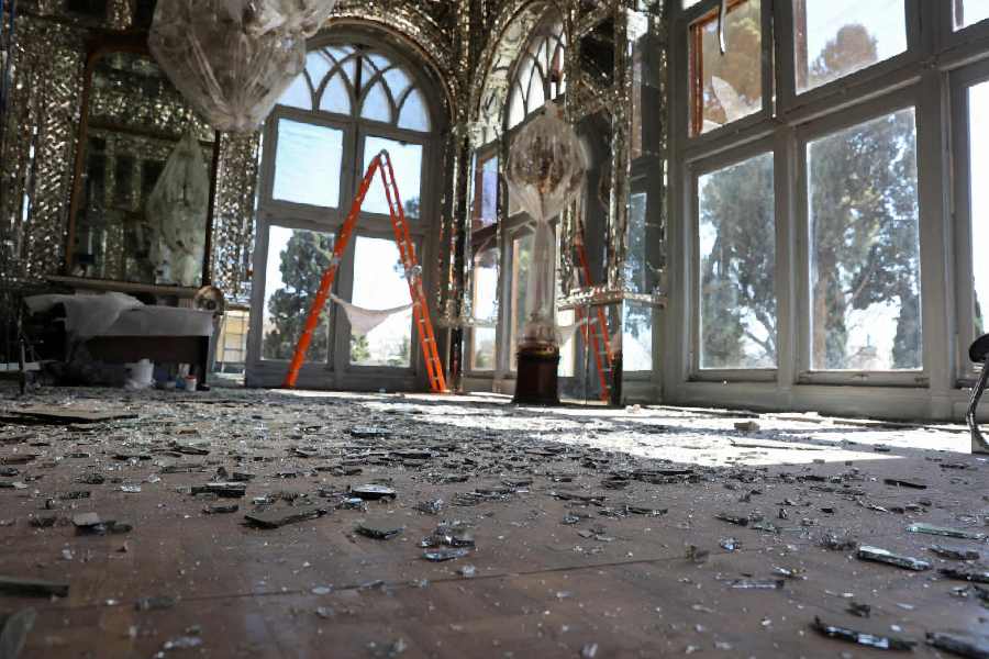Debris at the historical monument Golestan Palace after it was damaged in an Israeli and U.S. strike, in Tehran
