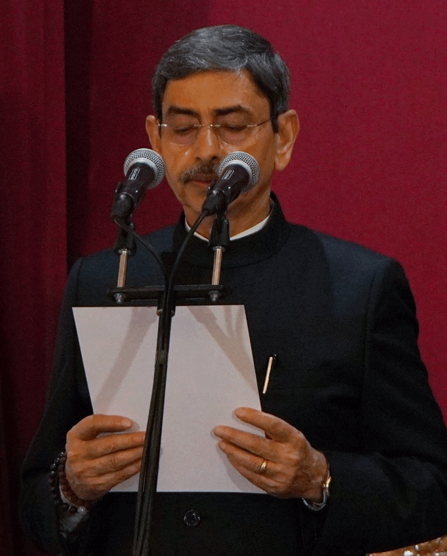 R.N. Ravi takes oath as 22nd governor of West Bengal, in Kolkata, West Bengal on March 12, 2026.