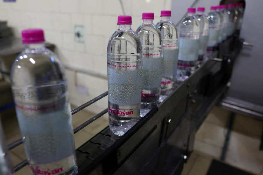 ata's Himalayan natural mineral water bottling plant in Dhaula Kuan, Himachal Pradesh, India