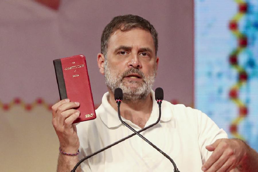 LoP in Lok Sabha Rahul Gandhi addresses the Samvidhan Sammelan ahead of the birth anniversary of BSP founder Kanshi Ram, in Lucknow, Friday, March 13, 2026.