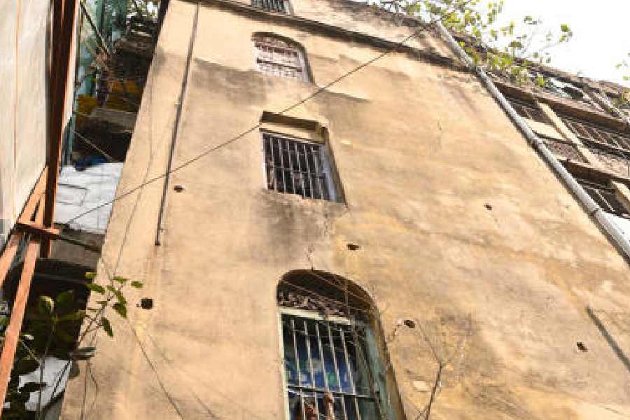The residents trapped inside the building in Jorasanko on Friday.