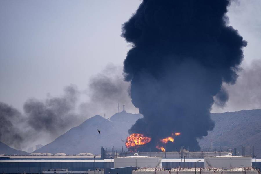 Fire breaks out after Iranian drone strikes an oil facility in Fujairah, United Arab Emirates