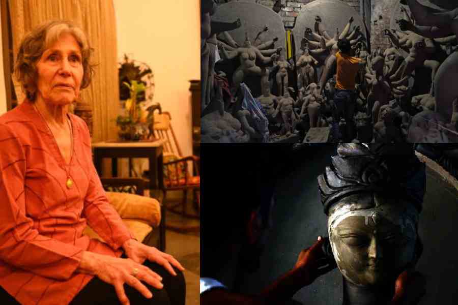 Susan Bean in Calcutta last month.            Picture courtesy: Sushroota Sarkar