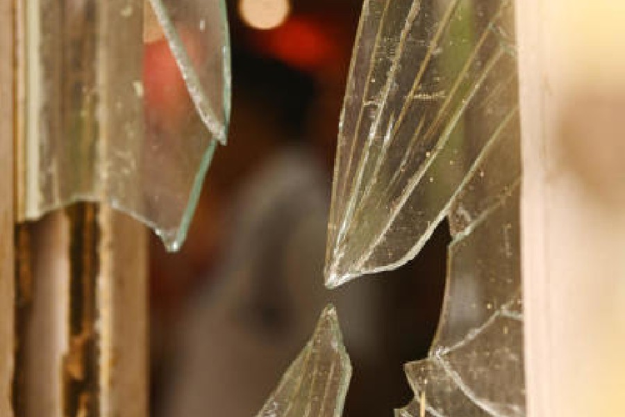 Police officers posted outside Shashi Panja’s residenceon Sunday