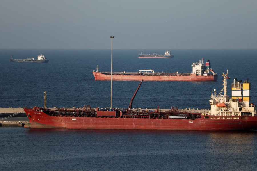 Luojiashan tanker sits anchored in Muscat, as Iran vows to close the Strait of Hormuz, in Muscat