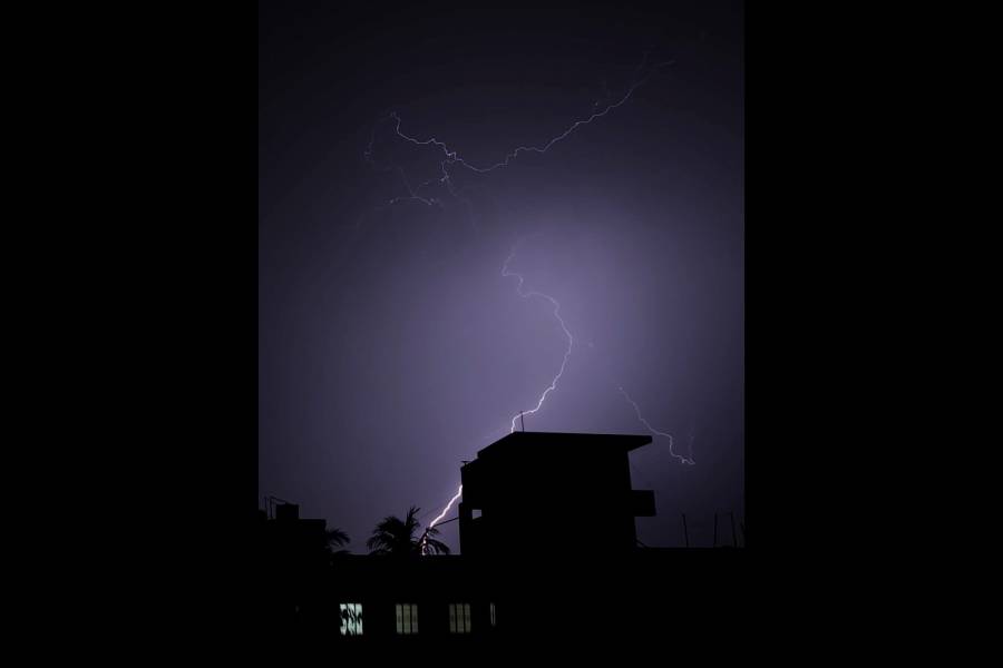 Thunderstorm  lightning on Monday night.