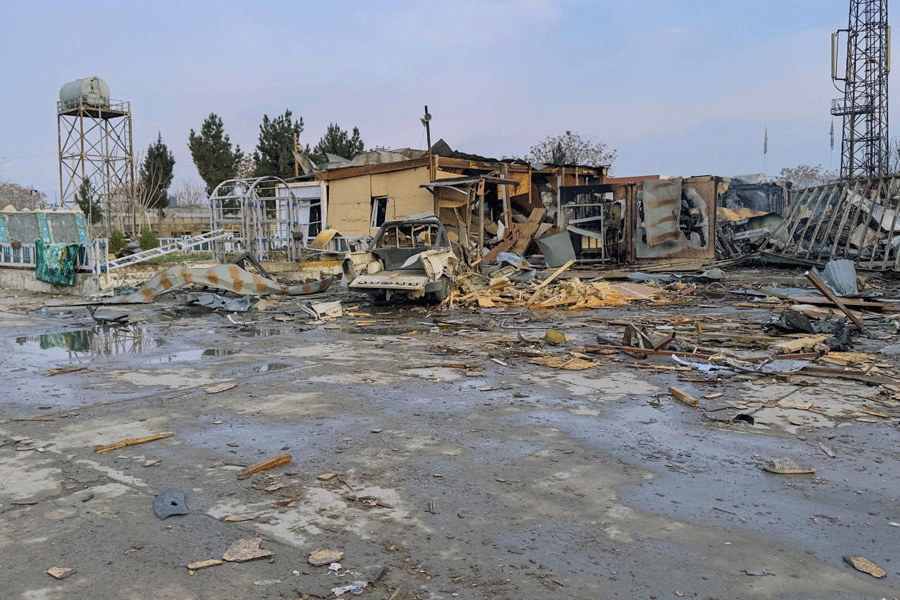 Aftermath of an air strike in Kabul