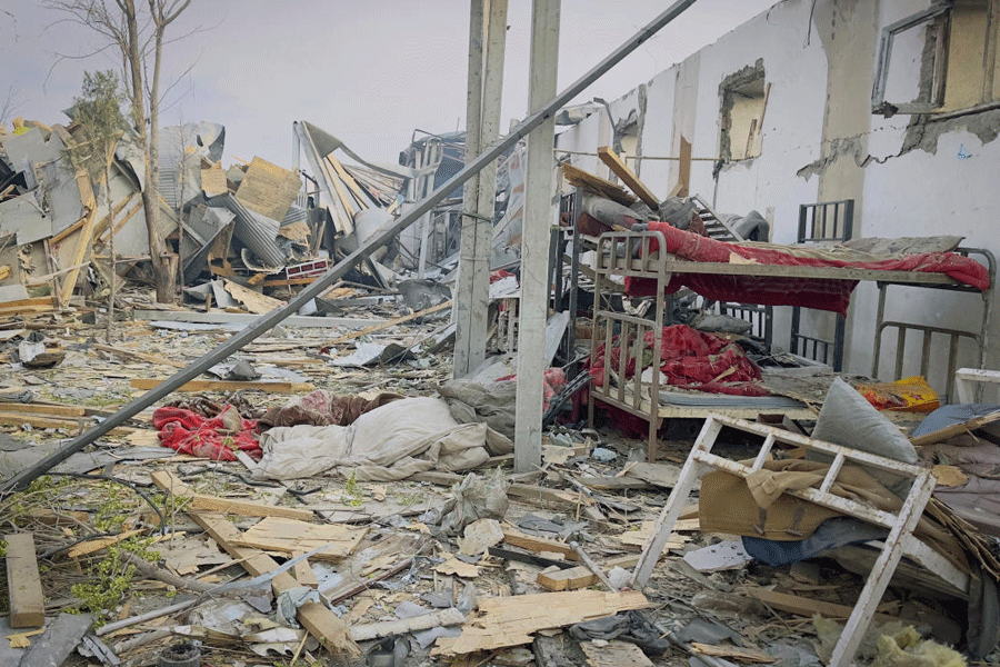 Aftermath of an air strike in Kabul