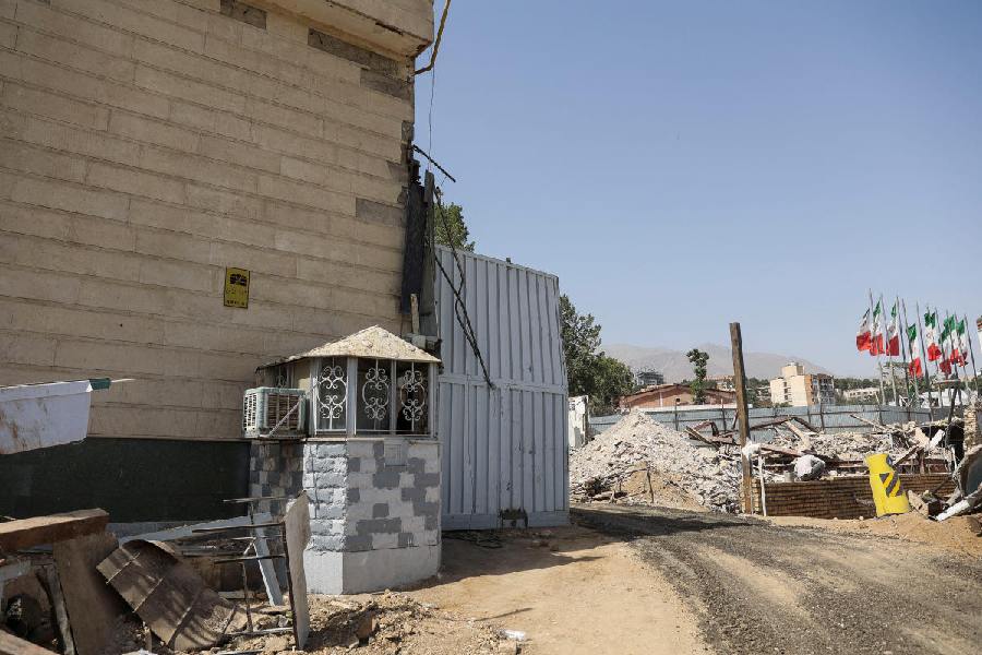 A view shows the aftermath of an Israeli strike on Evin Prison