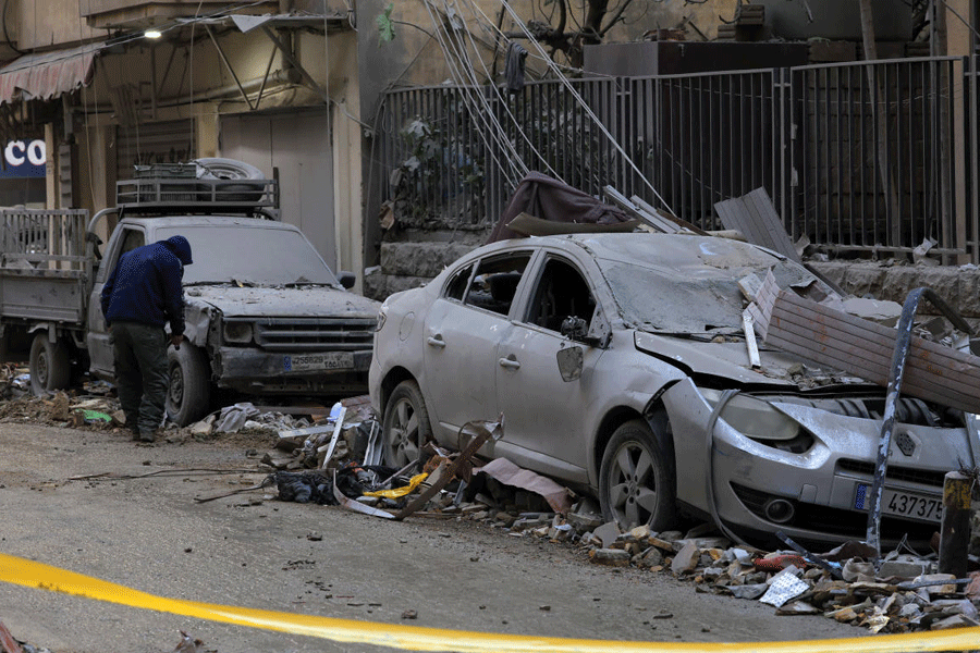 Aftermath of an Israeli strike in Beirut
