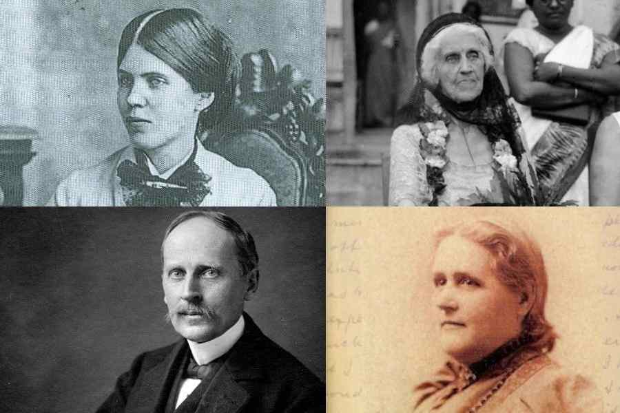 Clockwise from top left: Sara Bull, Josephine MacLeod, Sarah Waldo and Romain Rolland