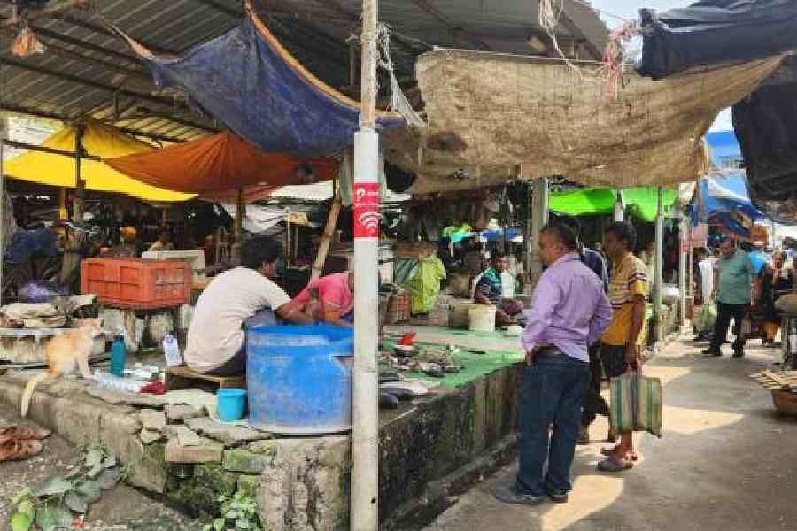 The makeshift Baisakhi market now. Pictures by Brinda Sarkar 