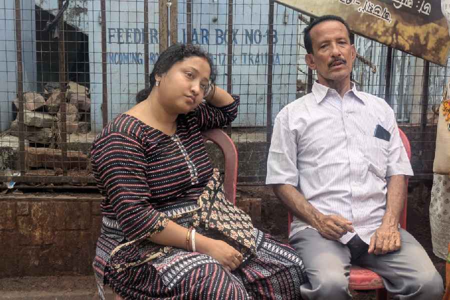 Family members of Arup Bandopadhyay at RG Kar Medical College and Hospital on Friday, March 20, 2026.