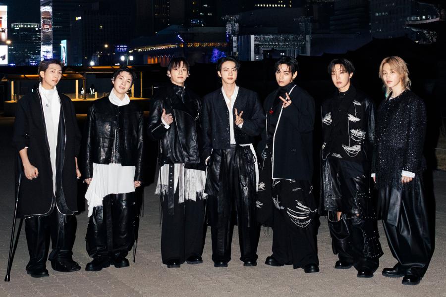BTS members RM, Suga, Jungkook, Jin, V, J-Hope and Jimin before their concert in Seoul