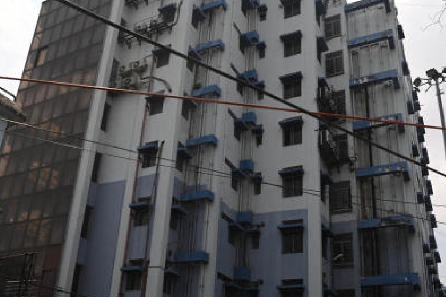 The trauma care building of RG Kar hospital on Sunday afternoon.