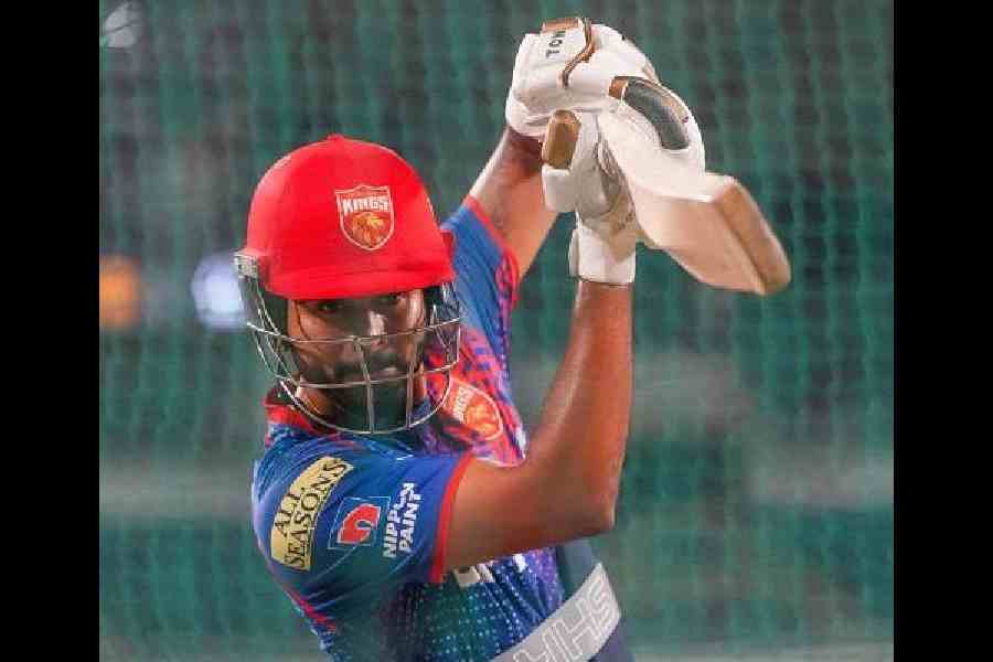 Punjab Kings captain Shreyas Iyer at practice. (PBKS/X)