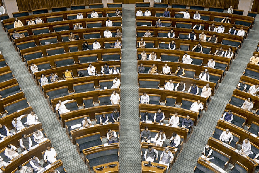 Members in the Lok Sabha during the second part of the Budget session of Parliament, in New Delhi, Monday, March 23, 2026