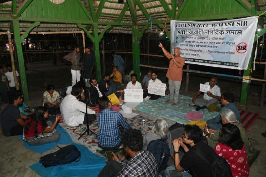 Protesters against SIR exclusions on the Park Circus Maidan earlier this month