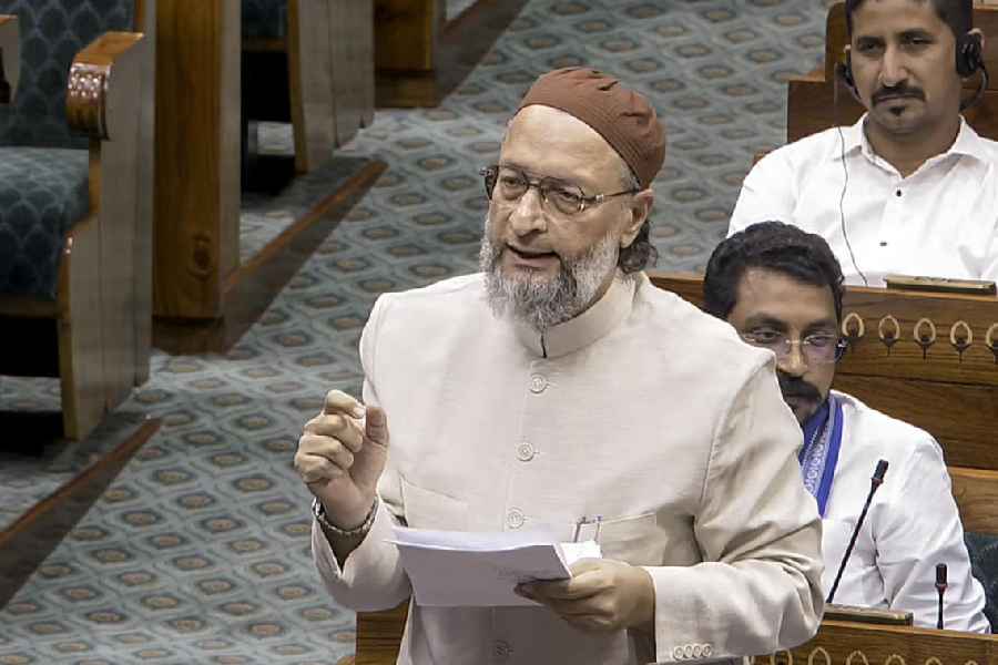 AIMIM MP Asaduddin Owaisi speaks in the Lok Sabha
