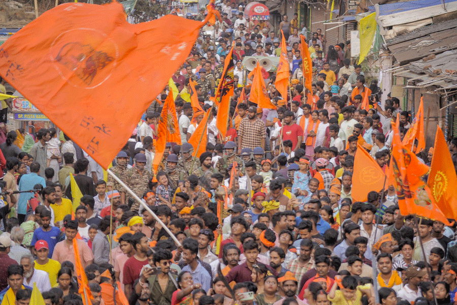 Procession on Ram Navami eve in Howrah