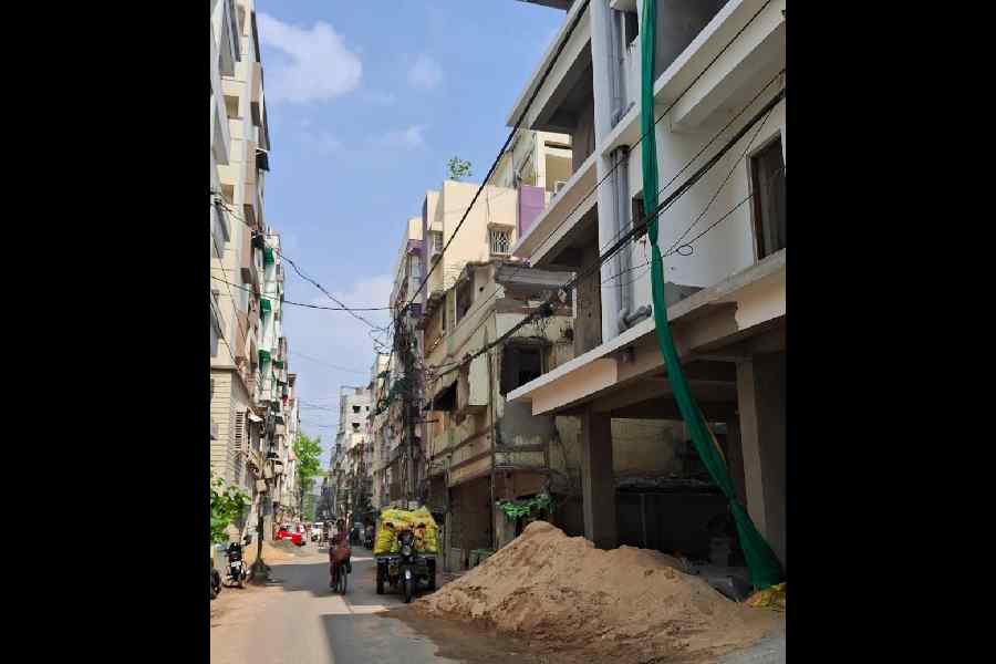 Sand piled up in B Block