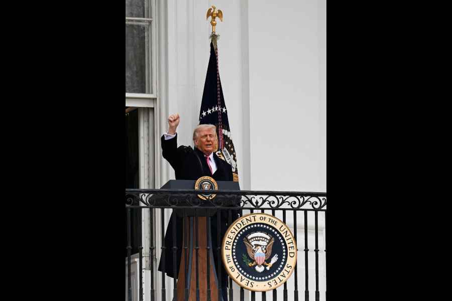 Donald Trump at the White House giving a speech