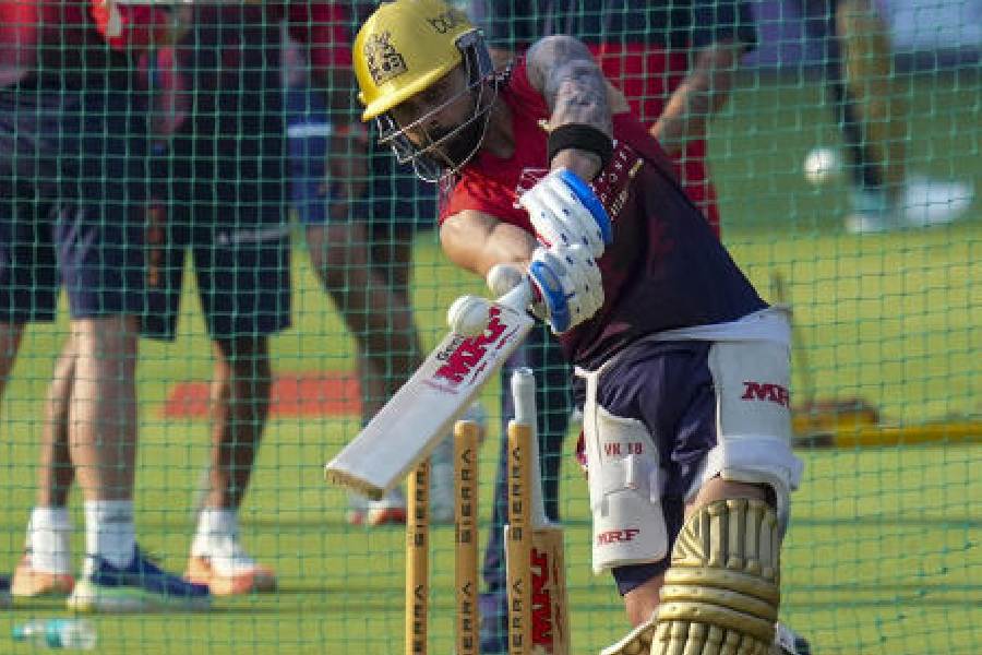 Virat Kohli at nets on Friday