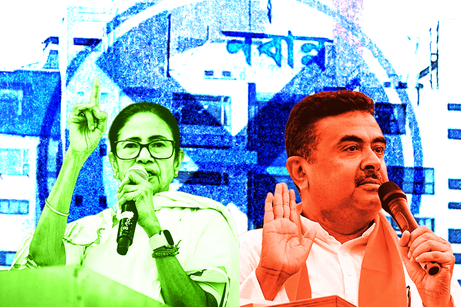 Mamata Banerjee (left) and Suvendu Adhikari (right)