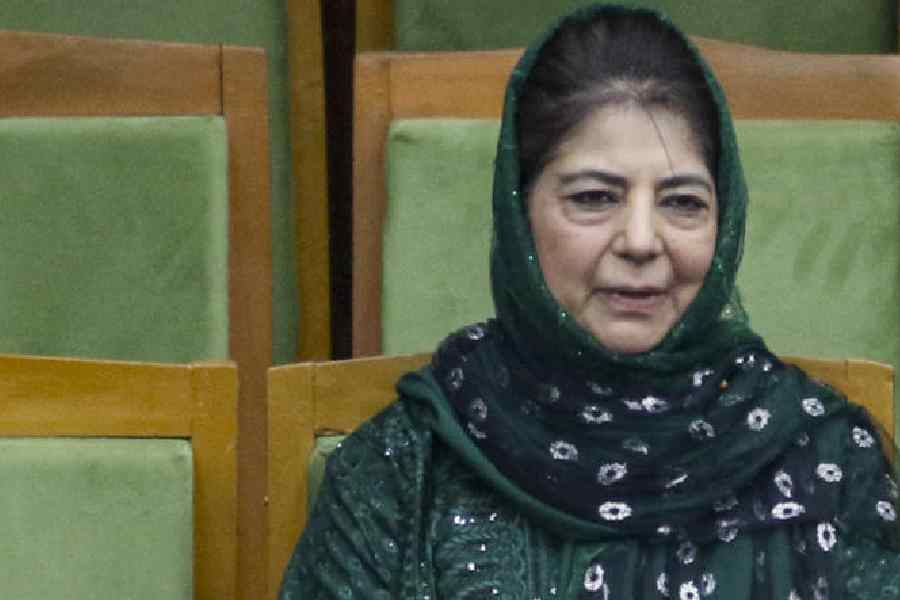 Mehbooba Mufti in the Jammu and Kashmir Assembly on Monday.