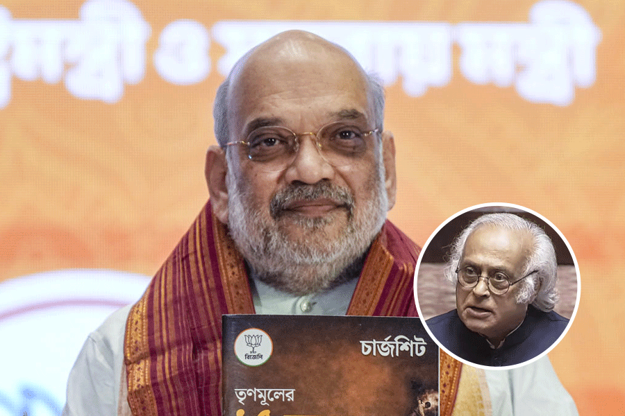 Amit Shah and Jairam Ramesh (inset)