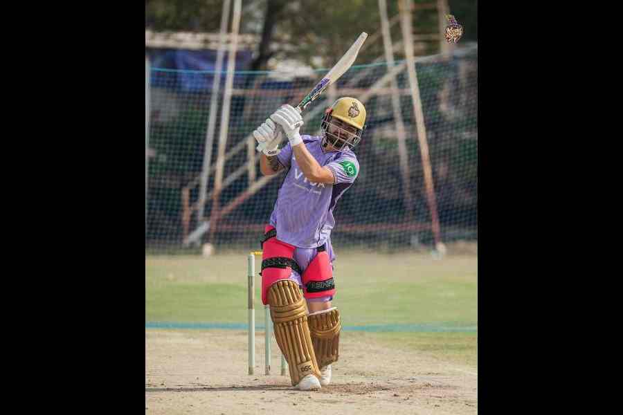 Rinku Singh at nets ahead of Kolkata Knight Riders’second clash with SRH this season.