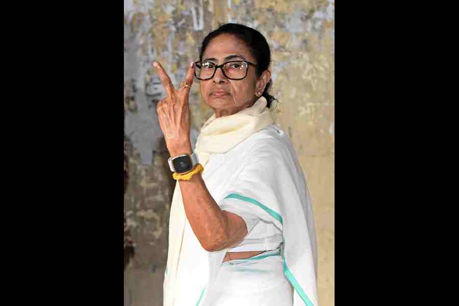Mamata Banerjee after casting her vote on April 29