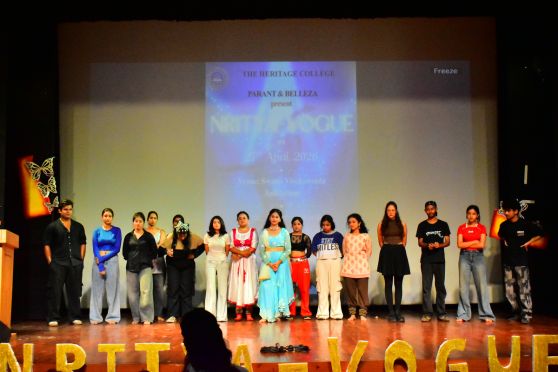 The Heritage College witnessed an electrifying celebration of art and creativity as its Dance Club Parant and Fashion Club Belleza successfully hosted Nritya Vogue’26 on April 27, 2026. Held at the iconic Swami Vivekananda Auditorium, the event brought together talented performers from reputed institutions, creating a vibrant platform that seamlessly blended dance, fashion, and artistic expression.