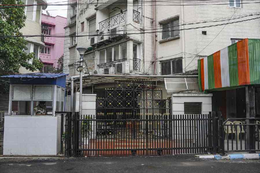 Entrance of TMC leader Abhishek Banerjee's remains deserted as security has been scaled down outside the residence following the party's defeat in the state Assembly elections, at Kalighat area, in Kolkata, Wednesday, May 6, 2026.