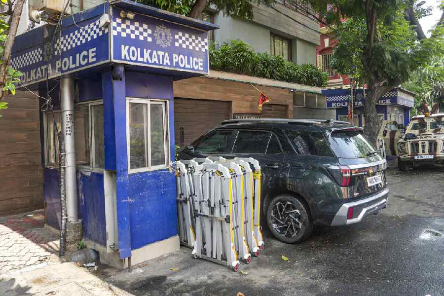 Entrance of TMC leader Abhishek Banerjee's remains deserted as security has been scaled down outside his residence 'Shantiniketan' following the party's defeat in the state Assembly elections, in Kolkata, Wednesday, May 6, 2026.
