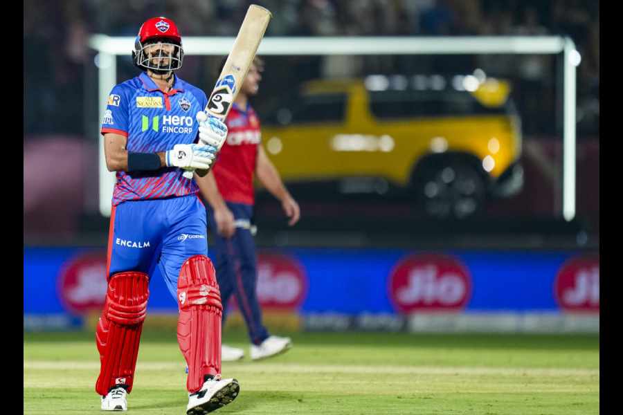 Delhi Capitals\' captain Axar Patel walks off the ground