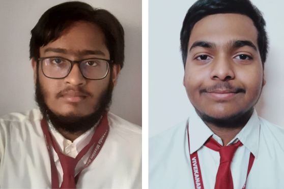 (L-R): Sujato Pal with 100% and Souriddha Mandal with 99.75%