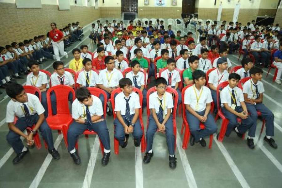 Students of M.P. Birla Foundation Higher Secondary School at an event
