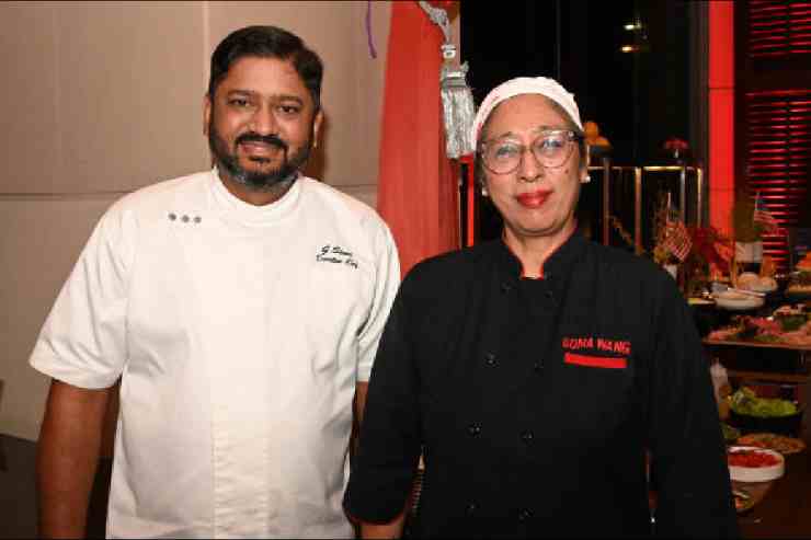 The duo behind the evening's menu: Executive chef Som G of Hyatt Regency and Chef Doma Wong