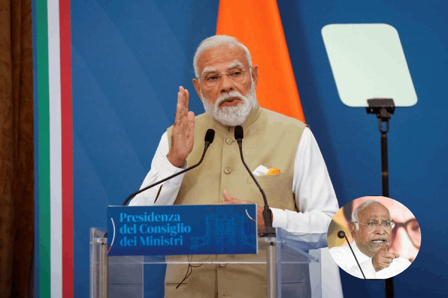 Prime Minister Narendra Modi, Rahul Gandhi(inset)