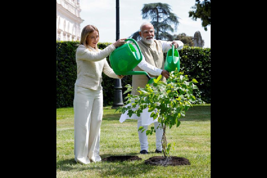 Italy's PM Meloni meets Indian PM Modi, in Rome