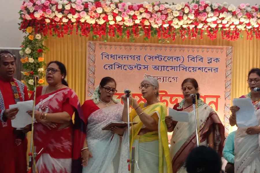 The cultural programme on stage in BB Block.