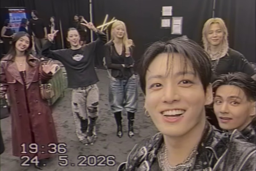 Katseye members with BTS