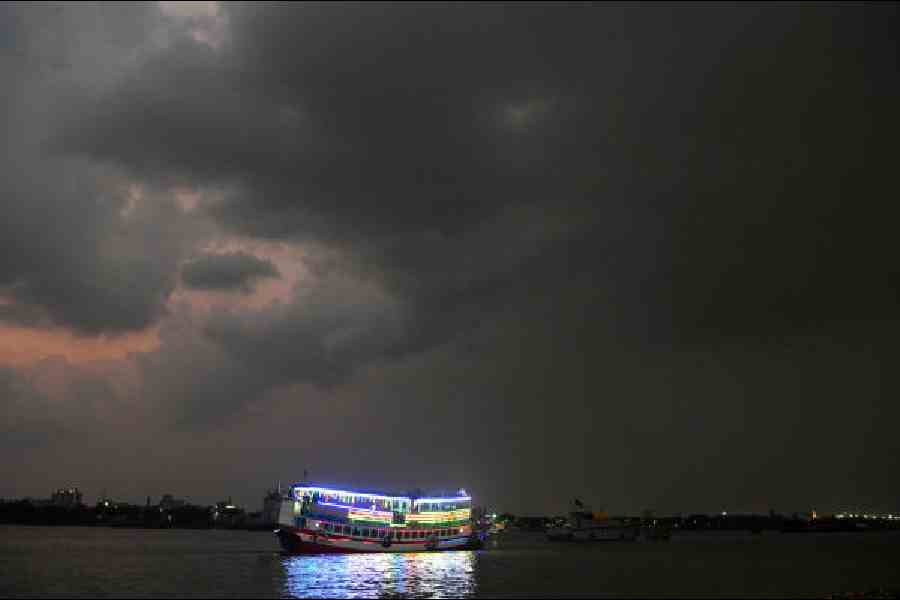 Dark clouds over the city sky of Calcutta on Thursday evening