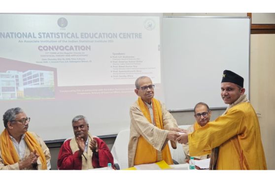 Padma Shri awardee Prof. Bimal Kumar Roy, former Chairperson of the National Statistical Commission and former Director of ISI, delivered the Convocation address as the Chief Guest. In his address, he highlighted the importance of ethical and responsible use of statistics in governance and policymaking