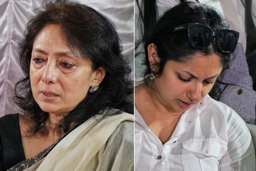 Anik Dutta is survived by his wife, Sandhi Dutta (left), and daughter Oishee (right)