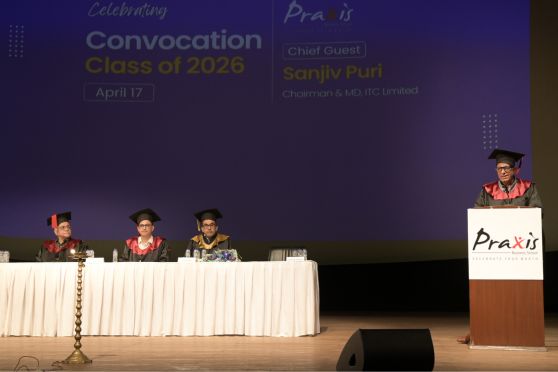 The Convocation was formally declared closed by Kamlesh Sajnani and was followed by joyous celebrations marked by cap tosses, photographs and shared memories. As another Praxis class sets out to make its mark on the world, the institution looks back fondly on the journey shared with the graduating students and welcomes them warmly into the Praxis alumni community.