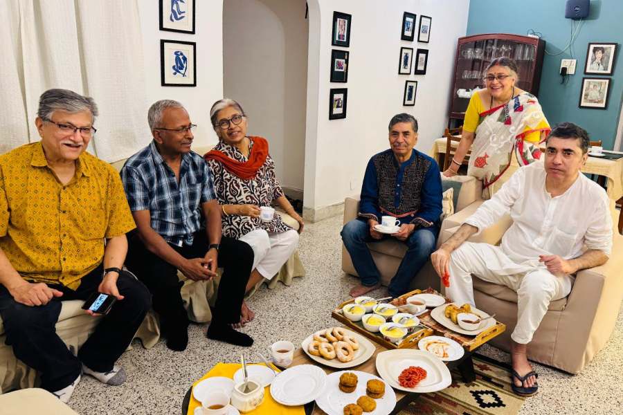 Anik Dutta with his school friends