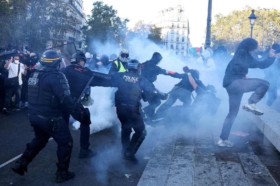 Teenager's broken jaw puts French police tactics under fire amid nationwide student protest crackdown