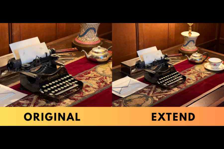 The extend option gives you a wider canvas to work with